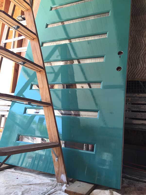 Cleaning, restoring, and painting an exceptional high-gloss teal front door