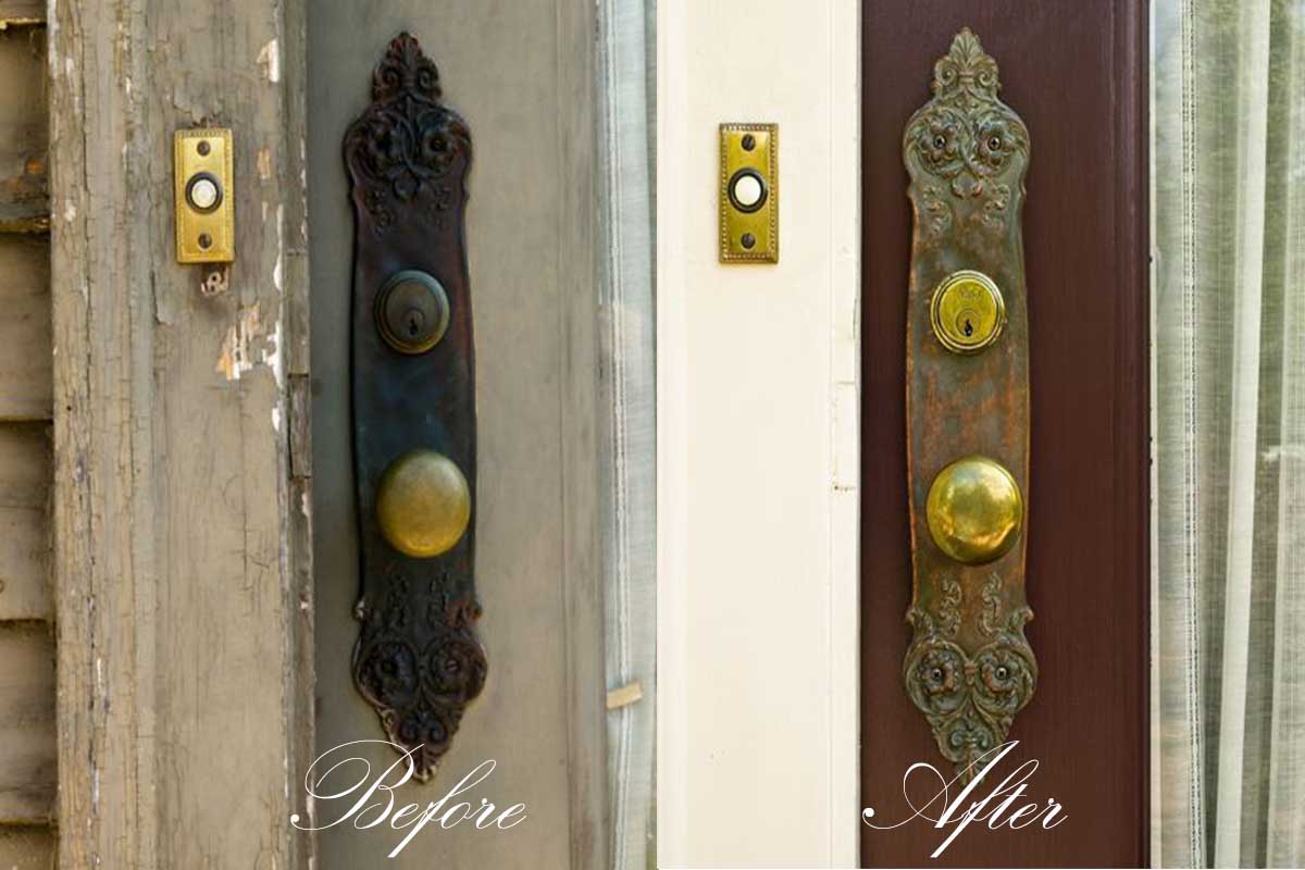 Restoring antique door hardware