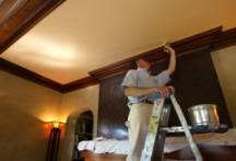 Prepping the surface before painting the ceiling