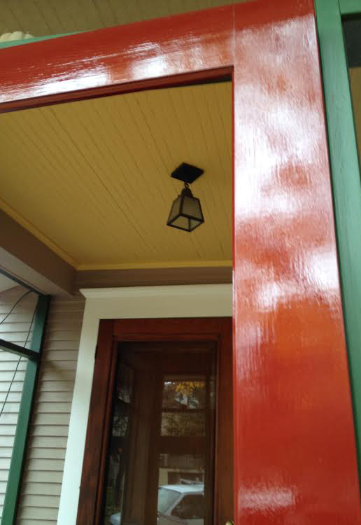 Stunning red painted front door entrance