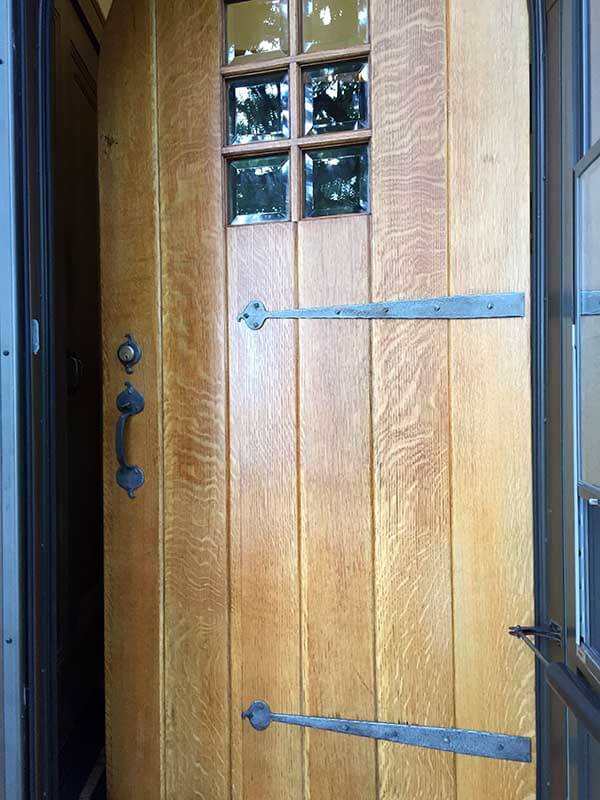 Wood and hardware restoration on the vintage front door