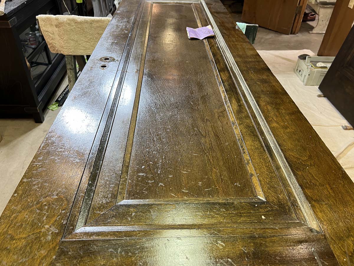 Before interior door was refinished