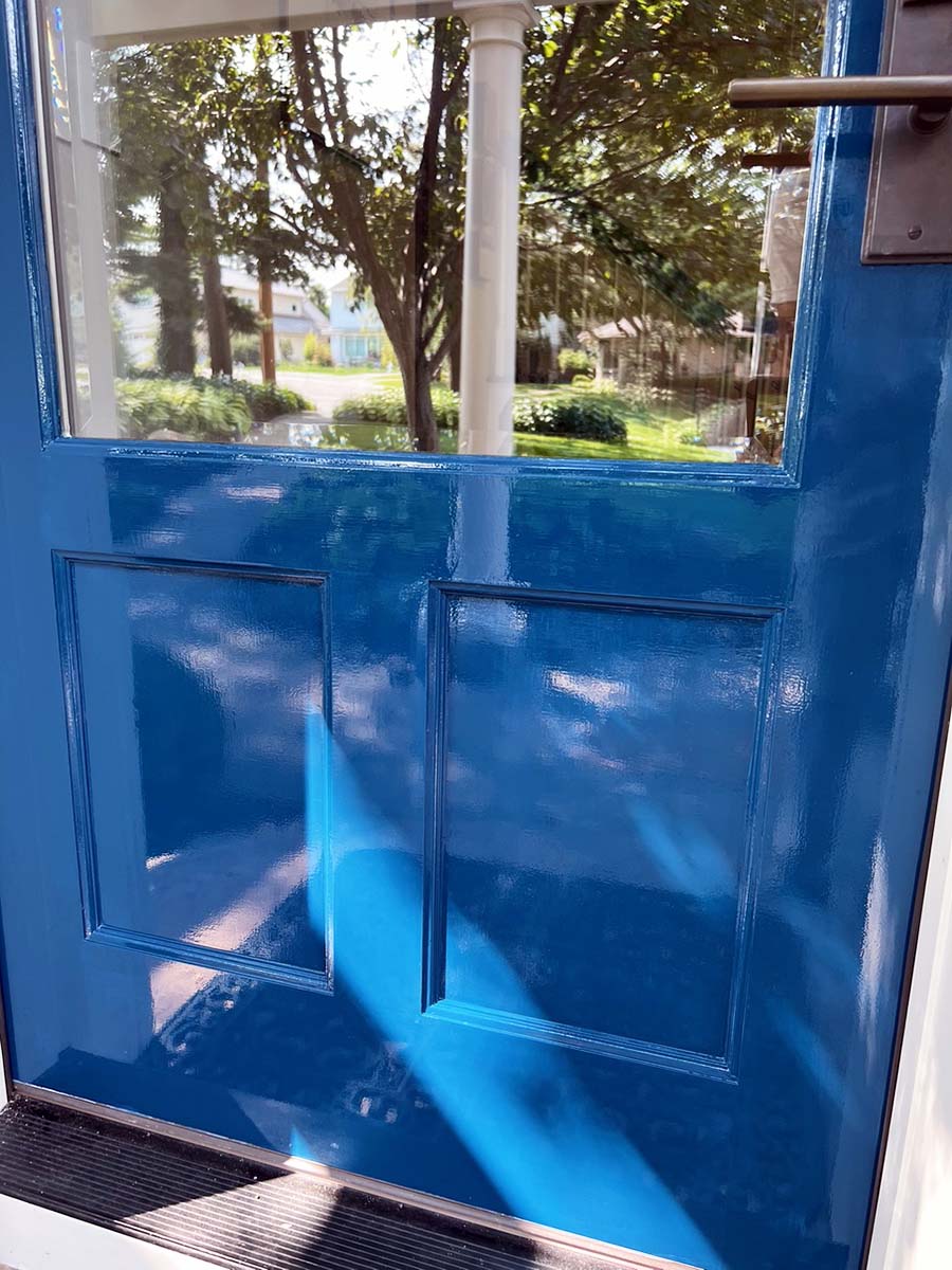 Minneapolis home with Front door and window in Fine Paints of Europe blue
